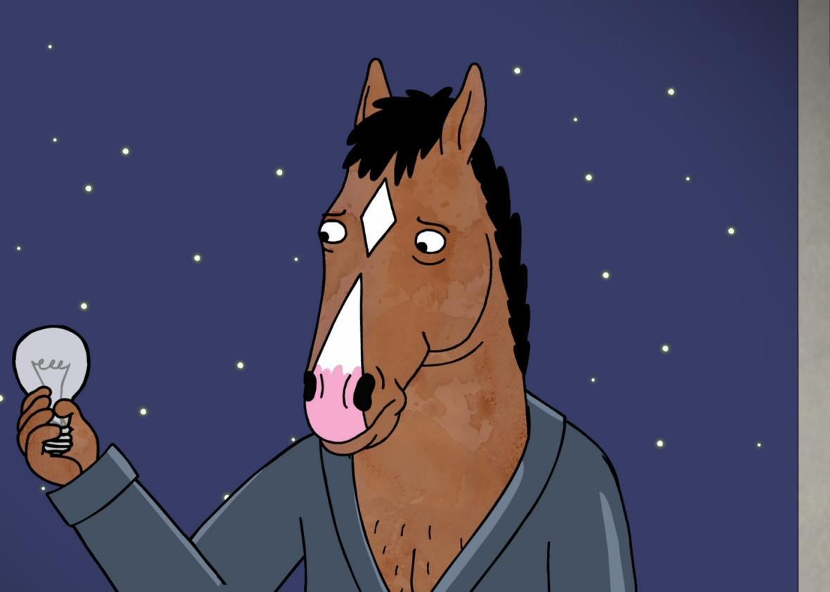 BoJack Horseman, voiced by Will Arnett, in season five. 