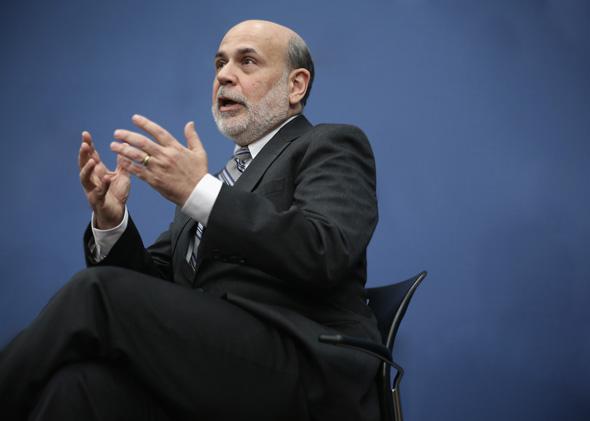 Federal Reserve Board Chairman Ben Bernanke speaks during a session at the Brookings Institution January 16, 2014 in Washington, DC.