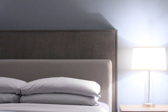 White Oasis sheets on a bed.