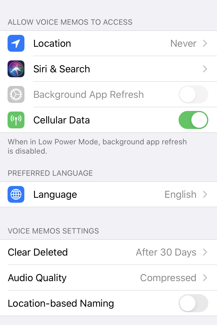 The iPhone's Voice Memos feature tracks your location.