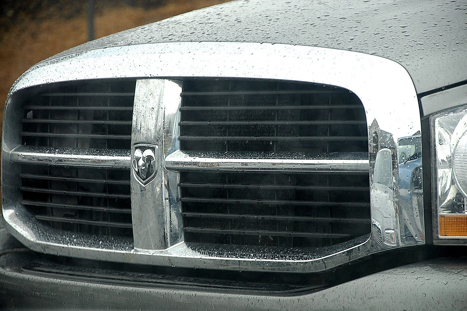 The grille of a Dodge Ram.