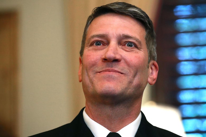 Physician to the President U.S. Navy Rear Admiral Ronny Jackson in the Russell Senate Office Building on Capitol Hill April 16, 2018 in Washington, DC. 