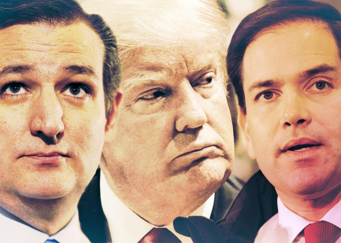 Ted Cruz, Donald Trump, Marco Rubio