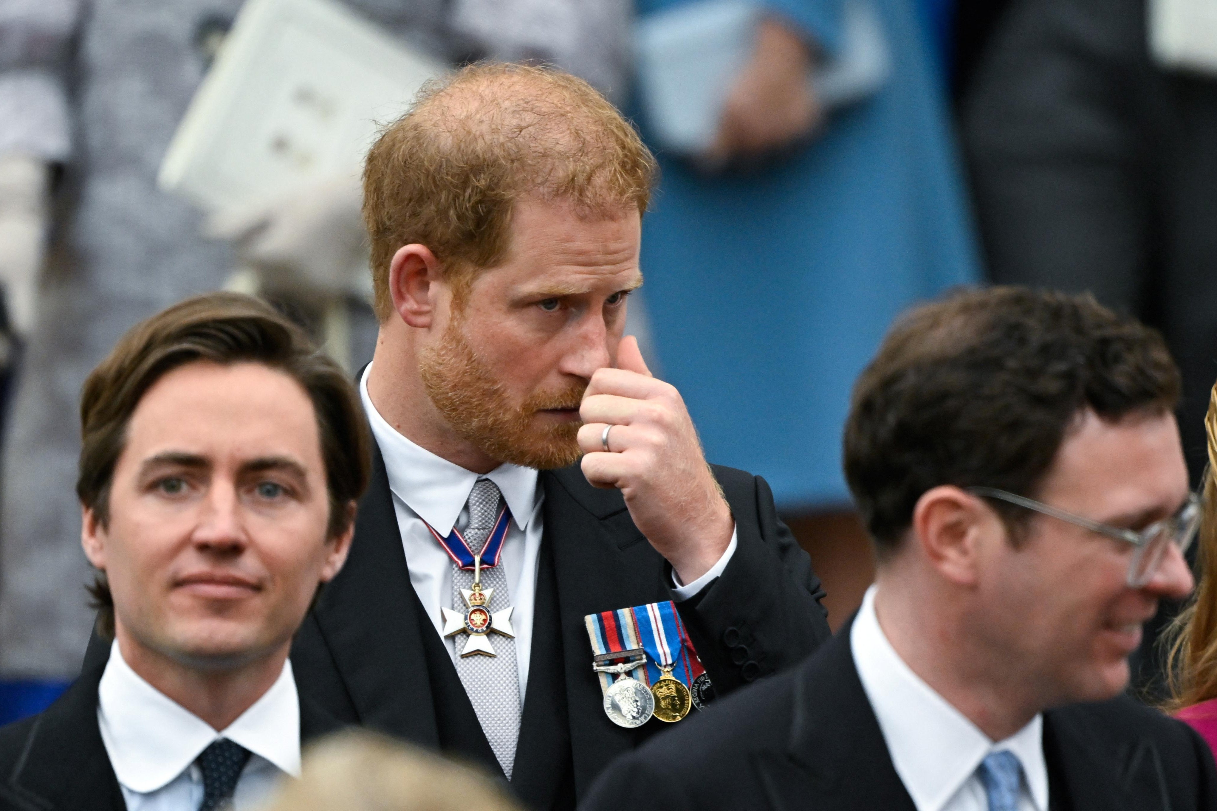 Harry outside the coronation.