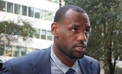 LeBron James arrives to the NBA labor negotiations at The Waldorf Astoria September 30, 2011 in New York City. 