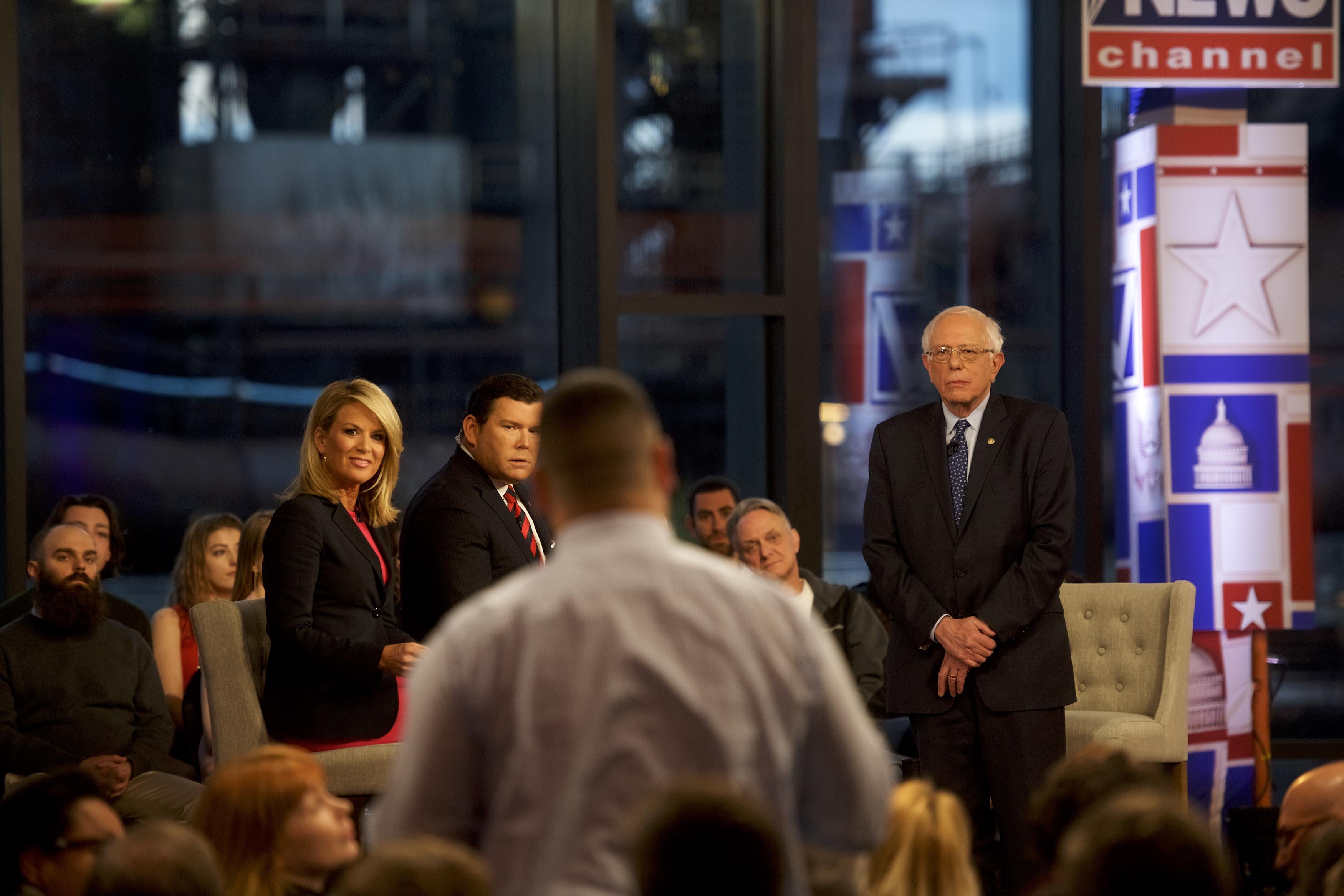 Bernie Sanders fields a question from the audience during a Fox News town hall in Bethlehem, Pennsylvania on April 15, 2019.
