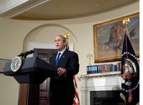 Bush's unaccountably upbeat Iraq speech.