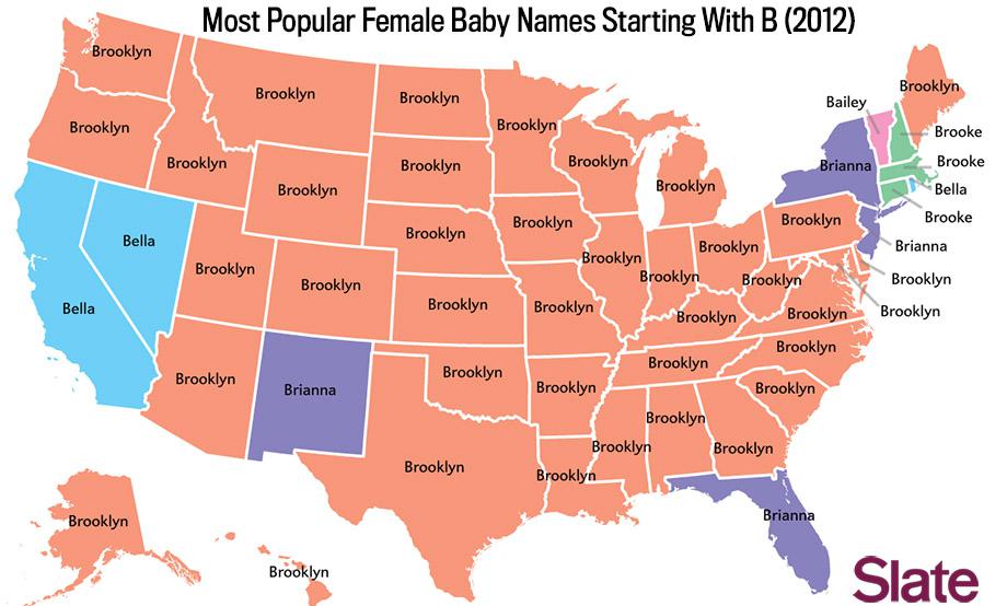 Brooklyn On A Map Baby Name Map: New Yorkers Don't Call Their Babies Brooklyn.