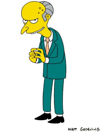 Mr Burns, notorious finger-tenter.
