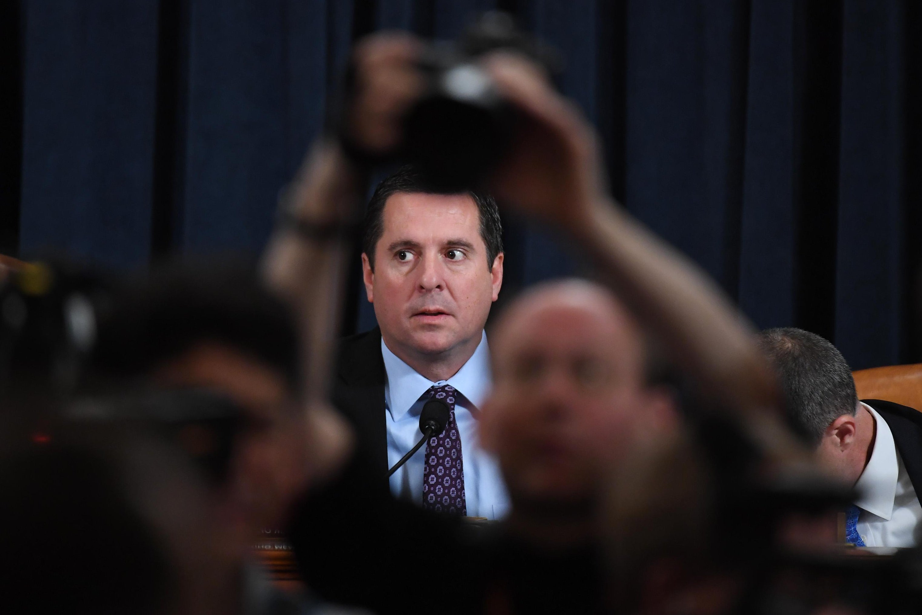 Rep. Devin Nunes looks on during the House Intelligence Committee hearing as part of the impeachment inquiry into President Donald Trump on Capitol Hill in Washington, D.C. on November 21, 2019.