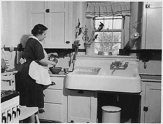 Kitchen layout typical of the pre-Kitchen Practical Design era, around 1920-1954.