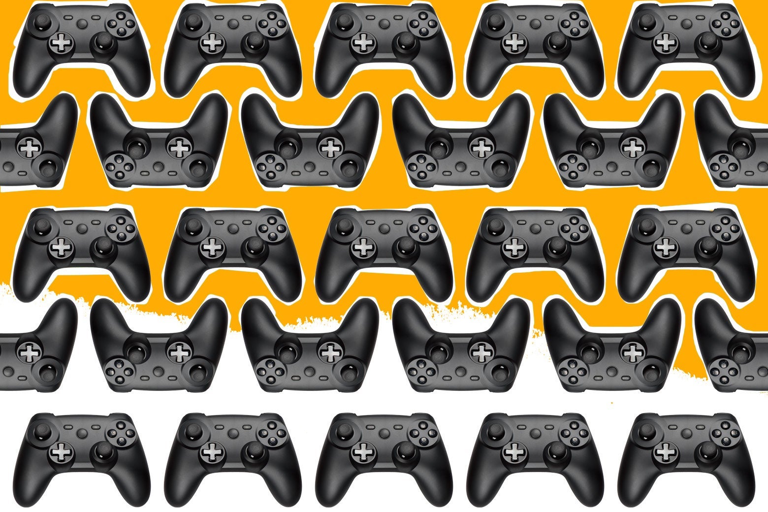 Collage of video game controllers