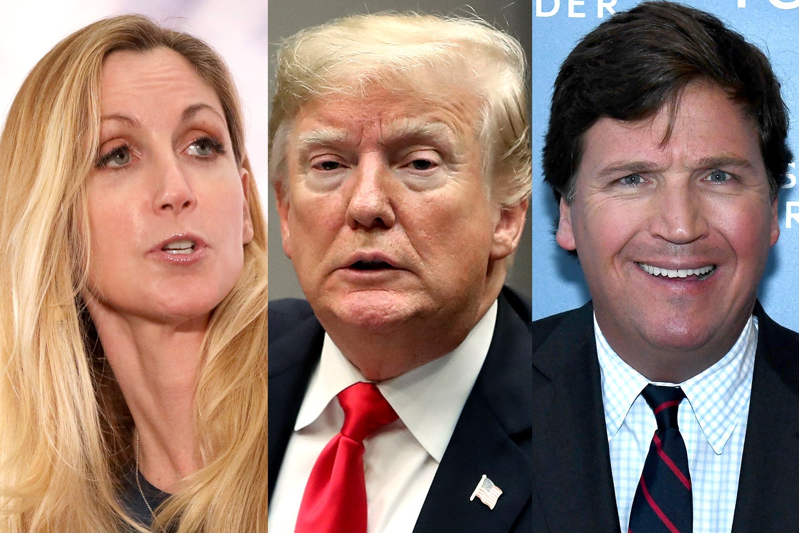 Ann Coulter, Donald Trump, and Tucker Carlson.