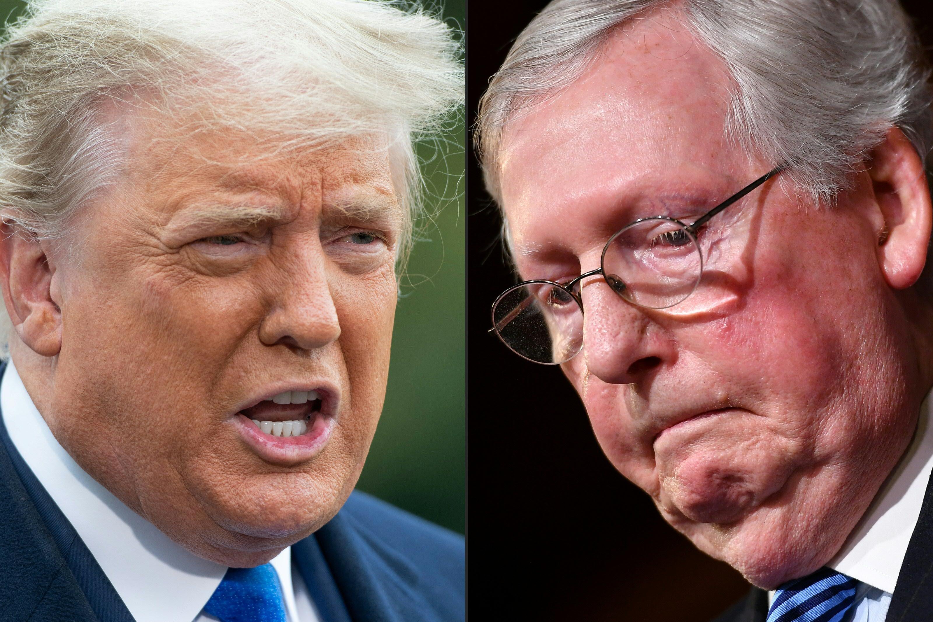 This combination of pictures with Trump on the left and McConnell on the right.