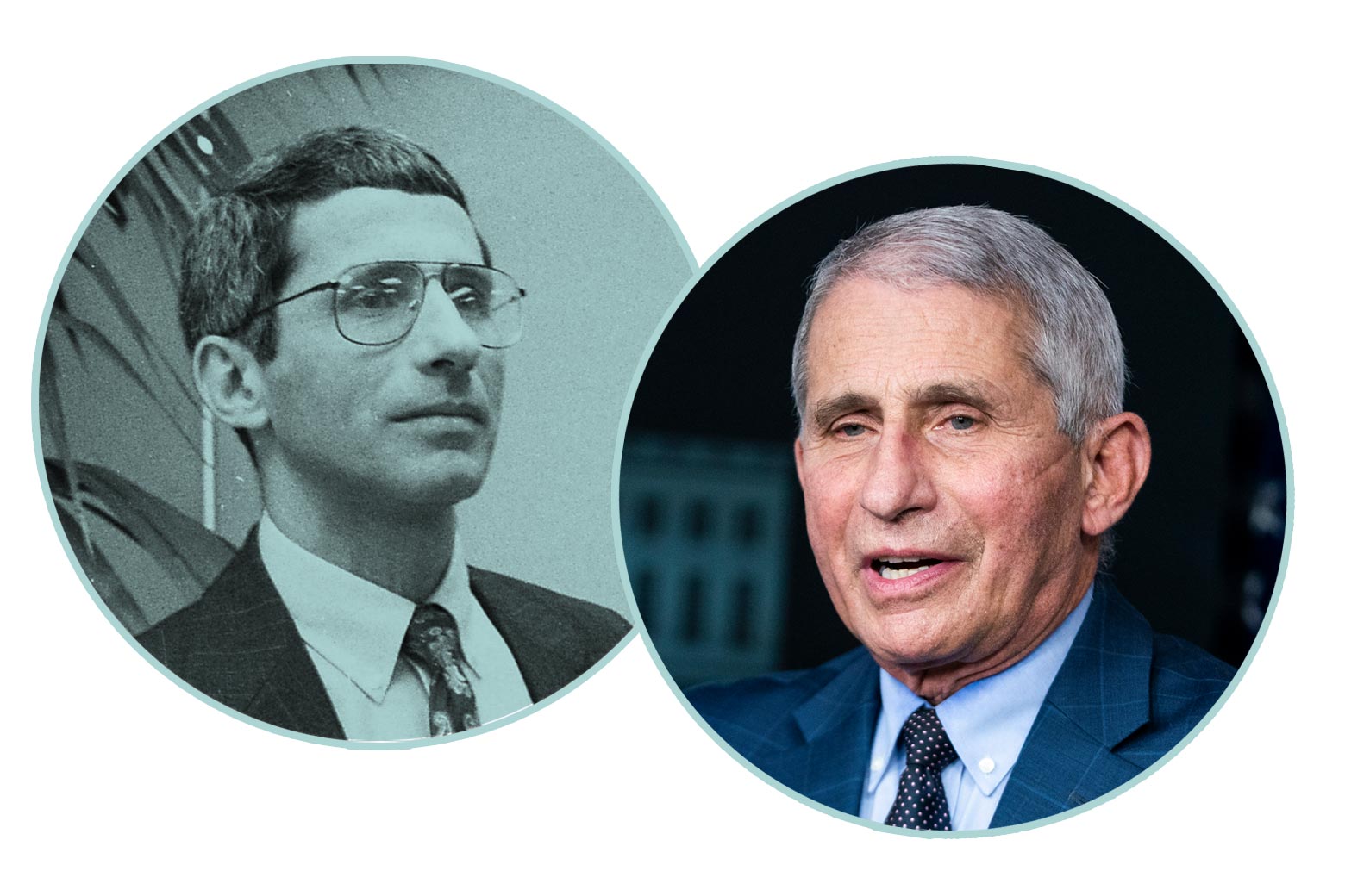 Anthony Fauci, younger and now.