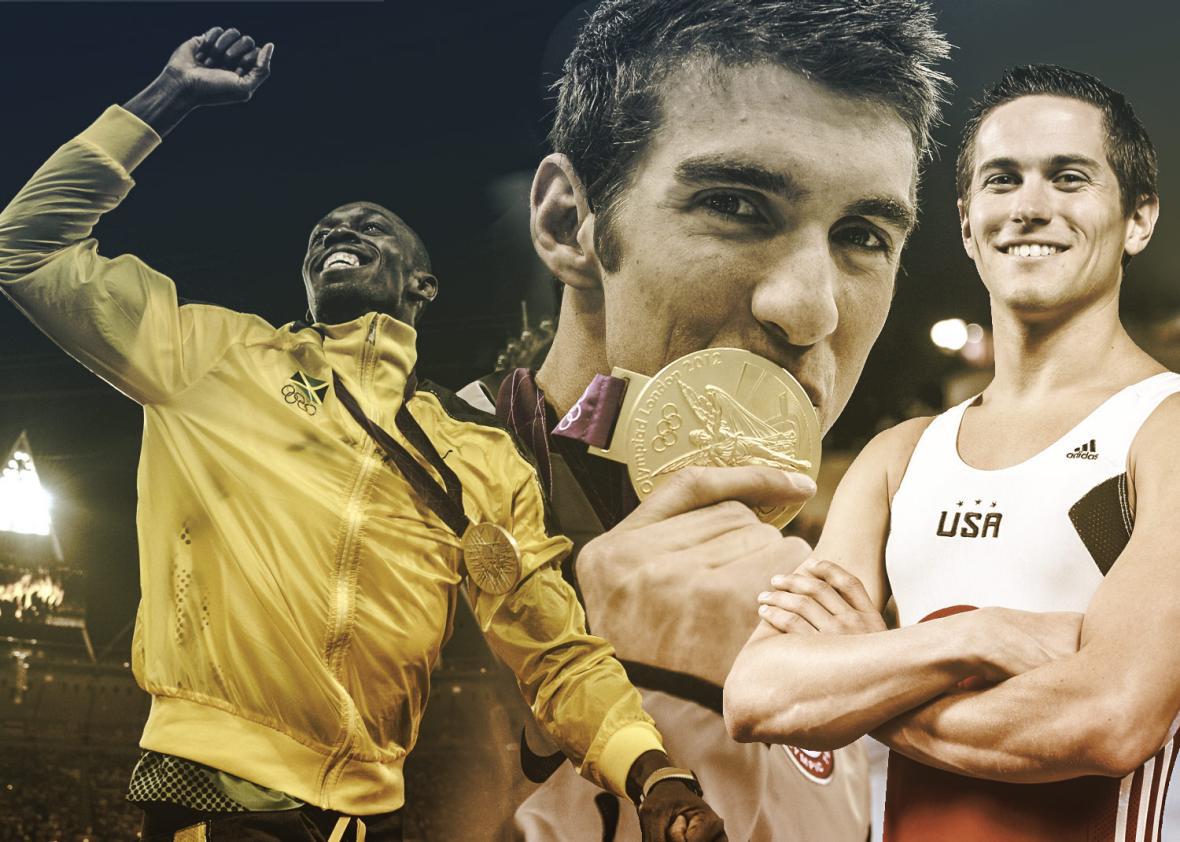 Olympians Usain Bolt, Michael Phelps and Logan Dooley.