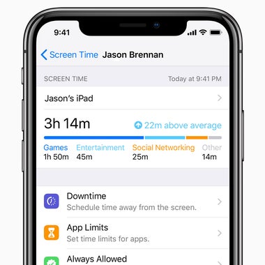 Screenshot of Apple's Screen Time app.