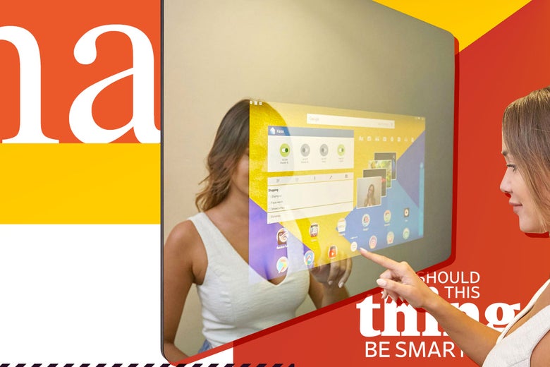 Person looking in an Embrace Smart Mirror.