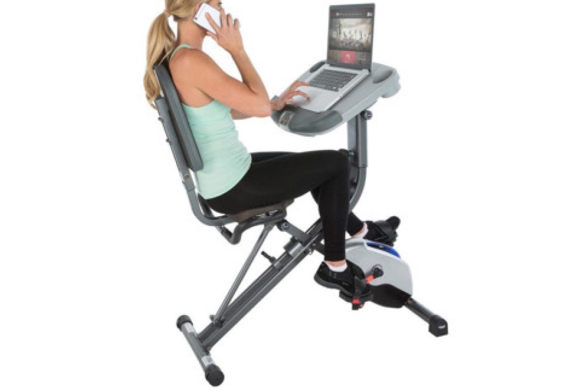 Exerpeutic Workfit 1000 Desk Station Folding Semi-Recumbent Exercise Bike