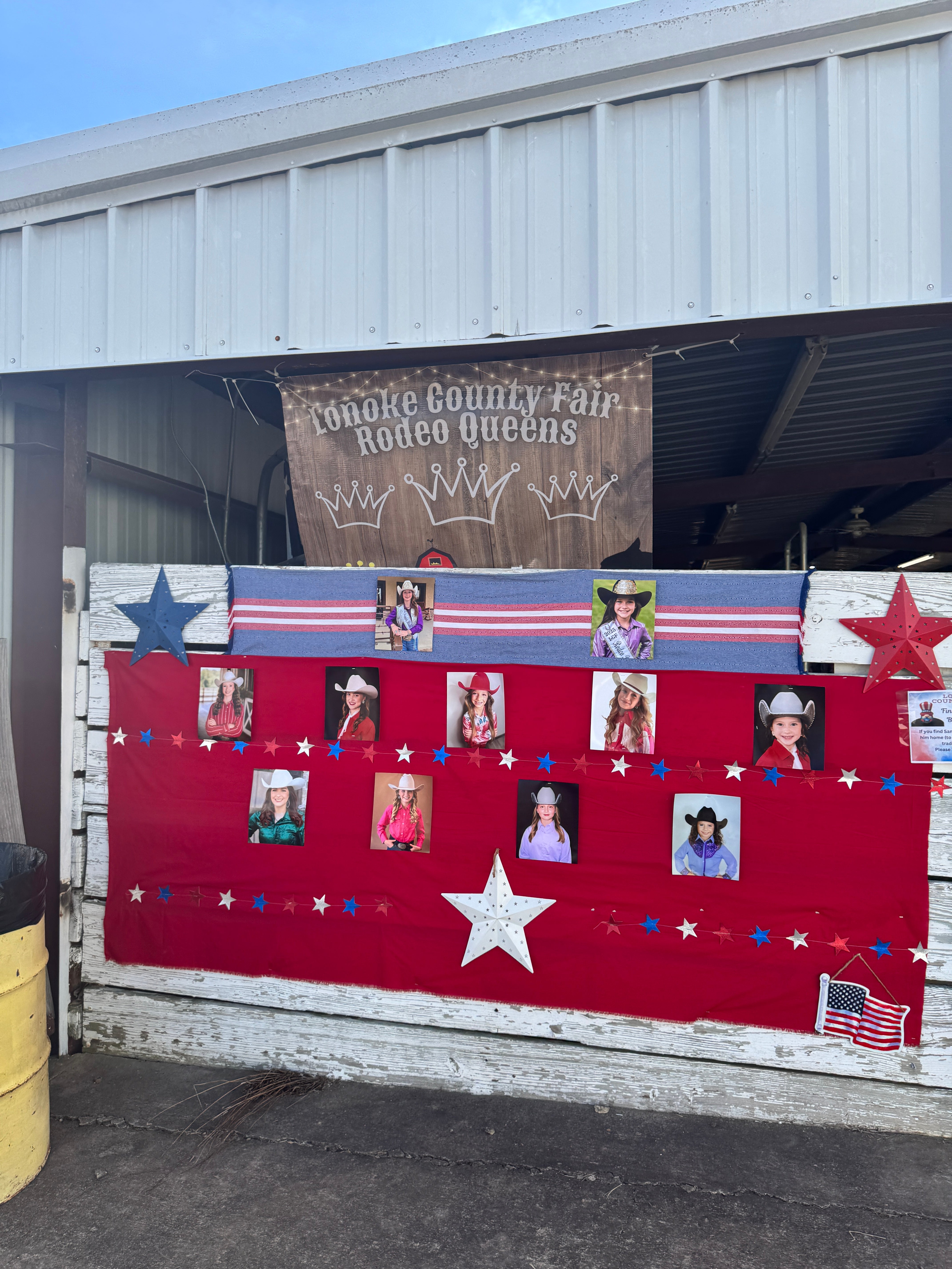 A bulletin board of all of the rodeo queens.