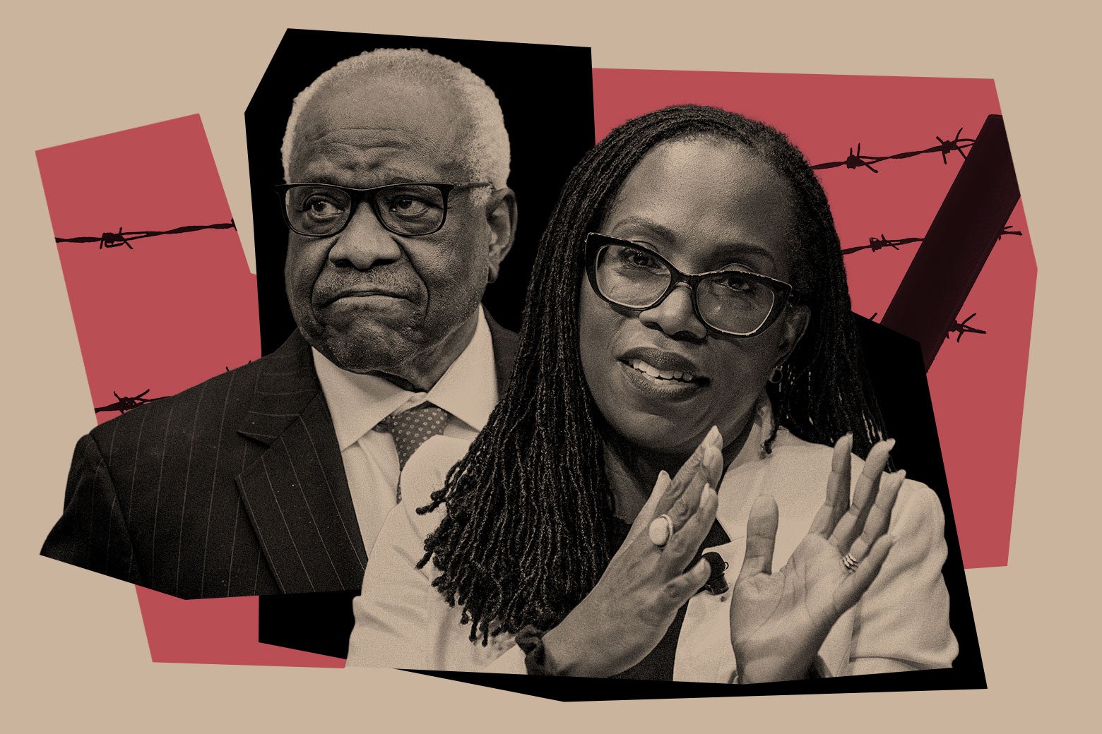 Clarence Thomas, Ketanji Brown Jackson, barbed wire.