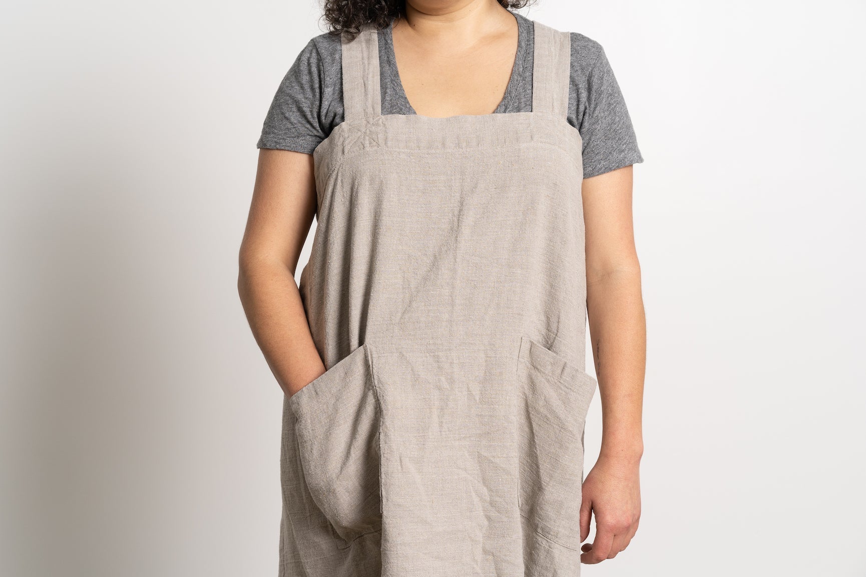 Rough Linen Pinafore