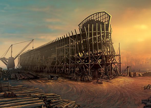 A rendering of what construction of the Ark Encounter theme park will look like.