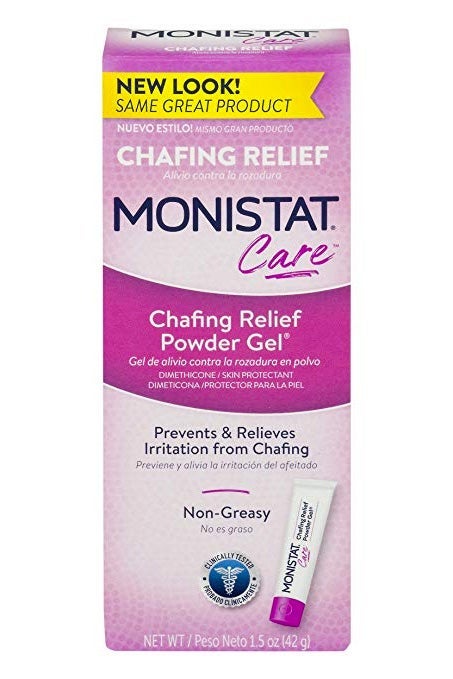 Monistat Care Chafing Relief Powder Gel.