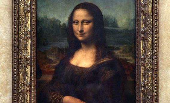 Portrait of Mona Lisa, painted by Leonardo da Vinci, Louvre Museum in Paris. 