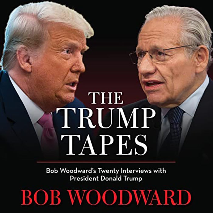The cover of The Trump Tapes, featuring Bob Woodward and Donald Trump.