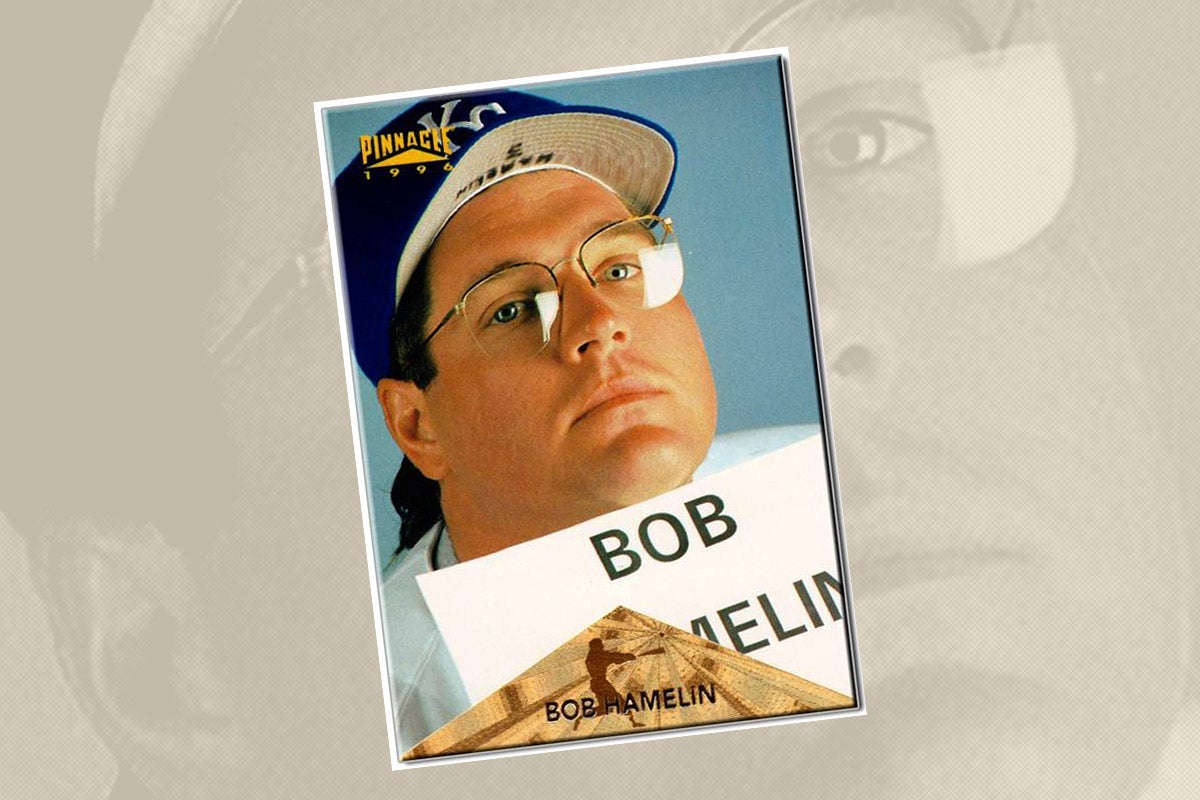 A Bob Hamelin baseball card from Pinnacle.
