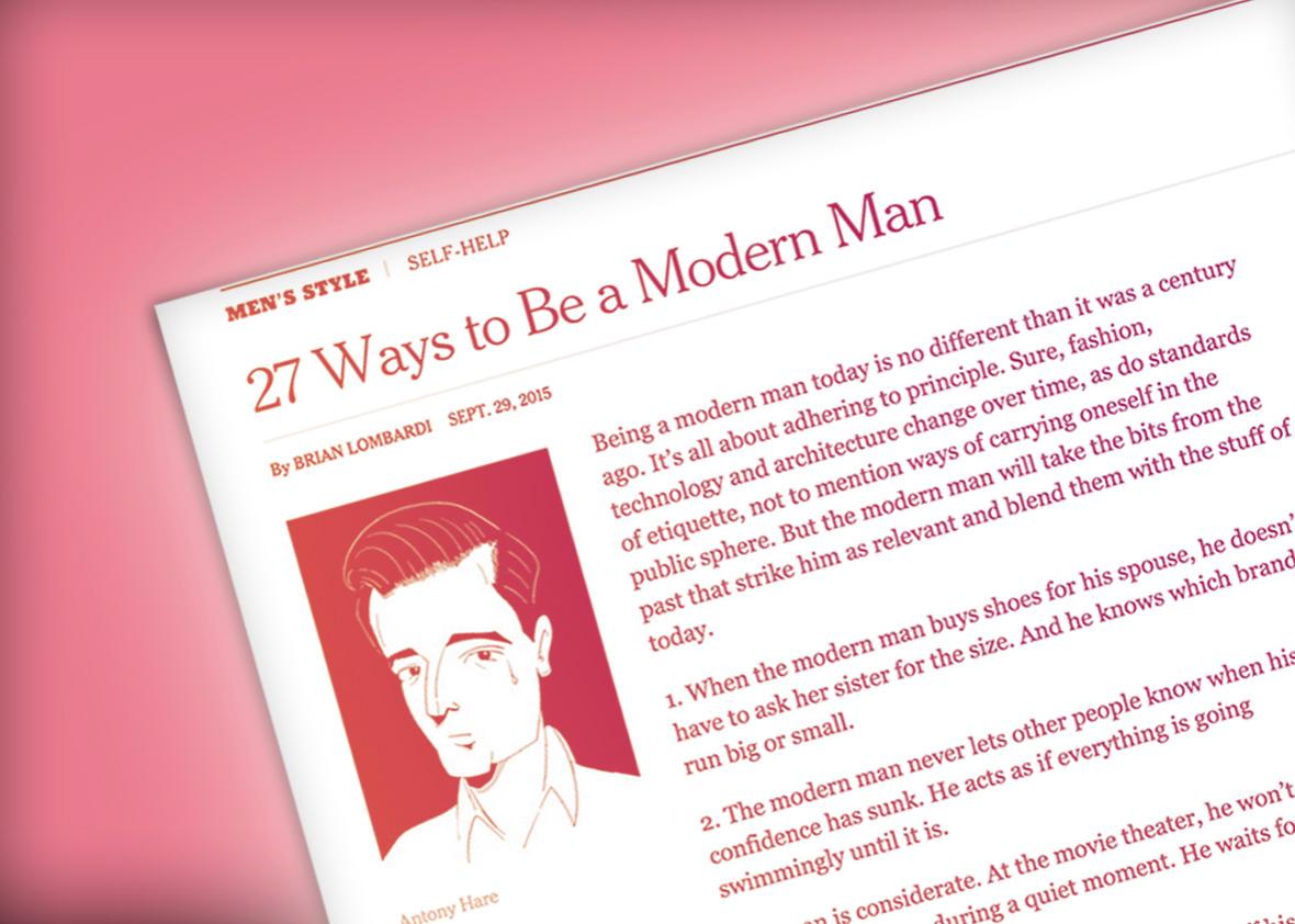how to be a modern man. 