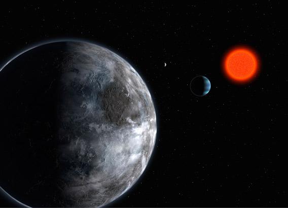 The Planetary System in Gliese 581 (artist's impression)