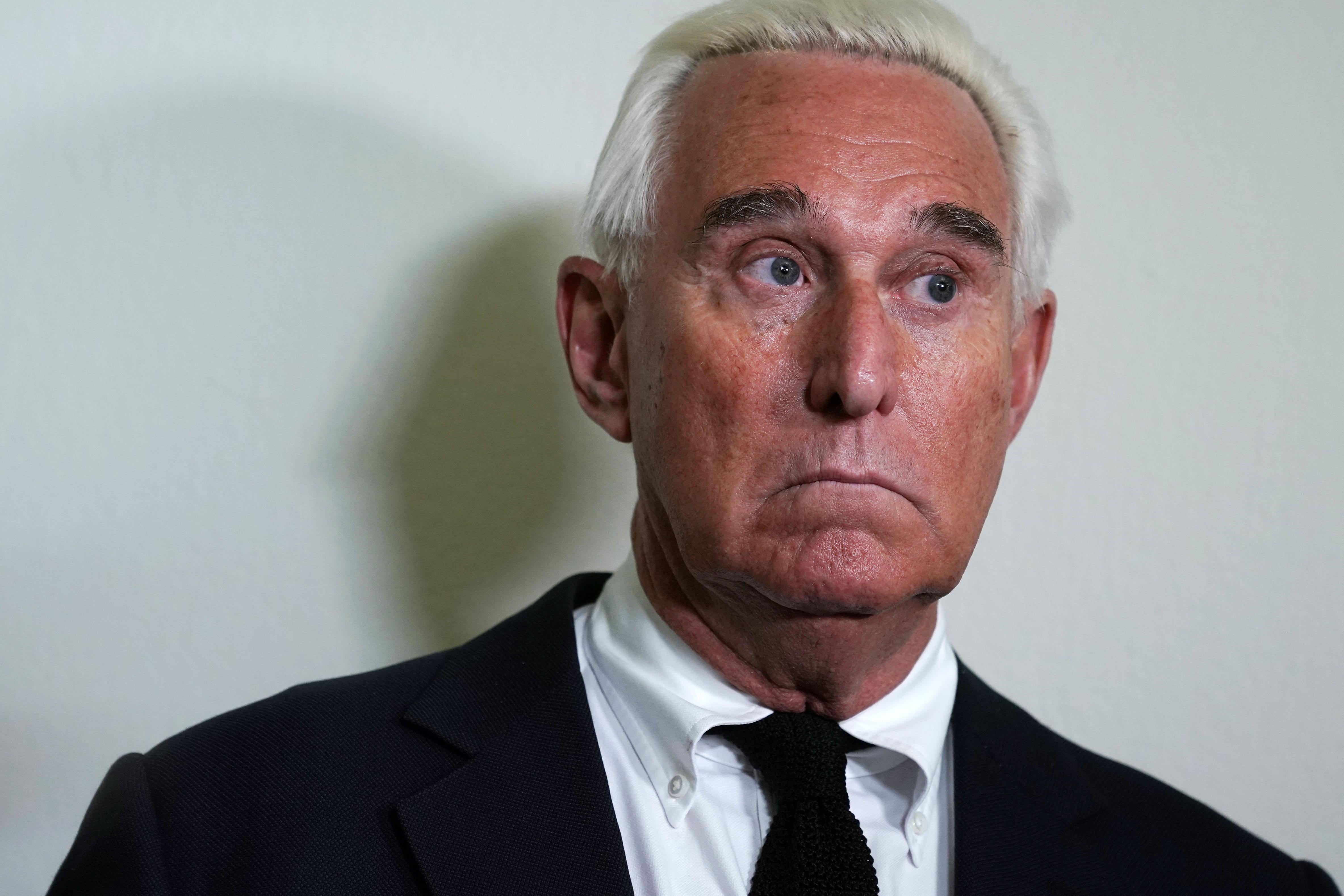 Roger Stone outside congressional hearing