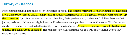 history of gazebos