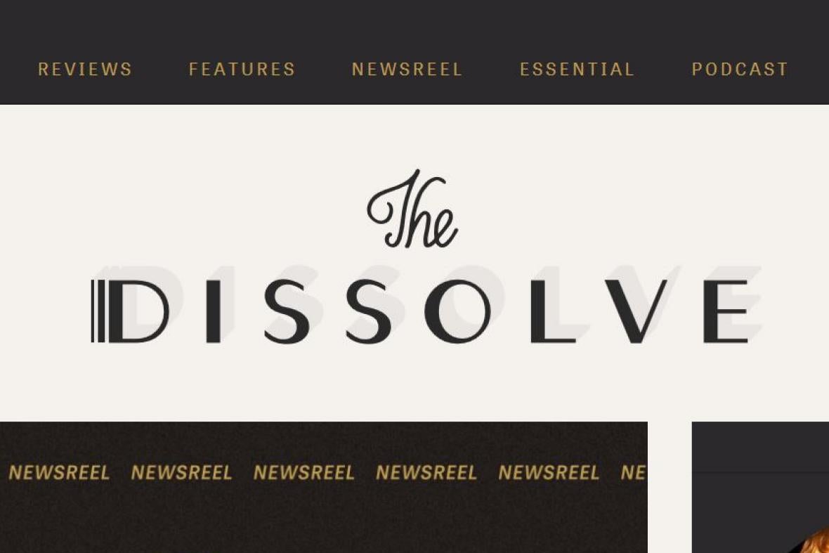 Screenshot of the Dissolve's homepage.