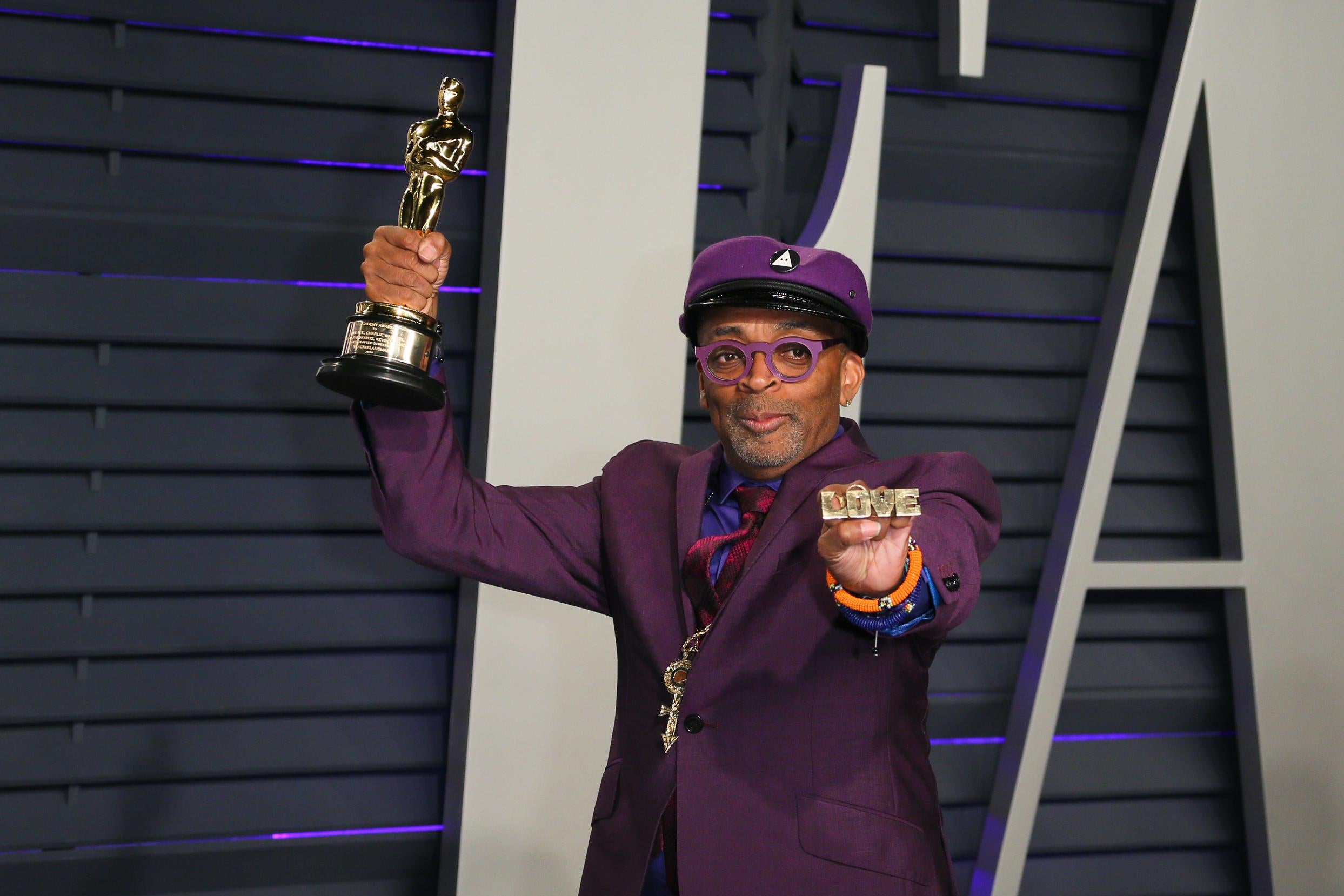 Best Adapted Screenplay winner for 'BlackKklansman' Spike Lee attends the 2019 Vanity Fair Oscar Party following the 91st Academy Awards at The Wallis Annenberg Center for the Performing Arts in Beverly Hills on February 24, 2019. (Photo by JB Lacroix / AFP)        (Photo credit should read JB LACROIX/AFP/Getty Images)