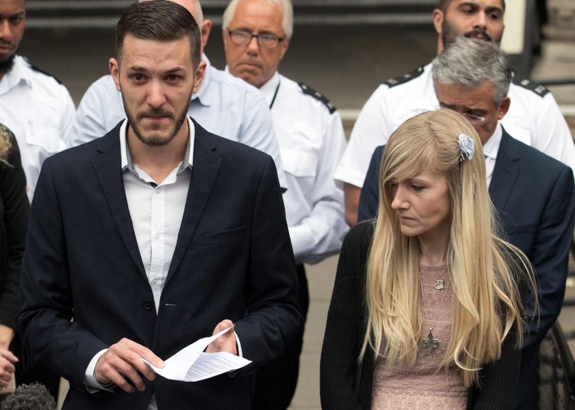 Chris Gard and Connie Yates, the parents of terminally ill baby Charlie Gard.