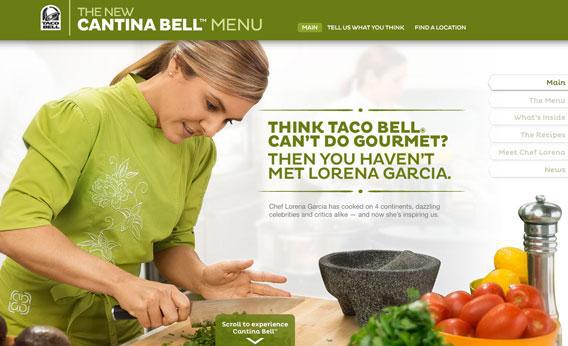 Screenshot of Cantina Bell site. 