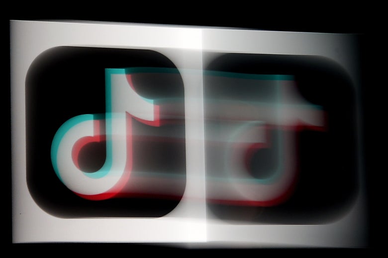The TikTok logo blurred