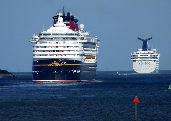 The Disney Wonder and the Carnival Fantasy.