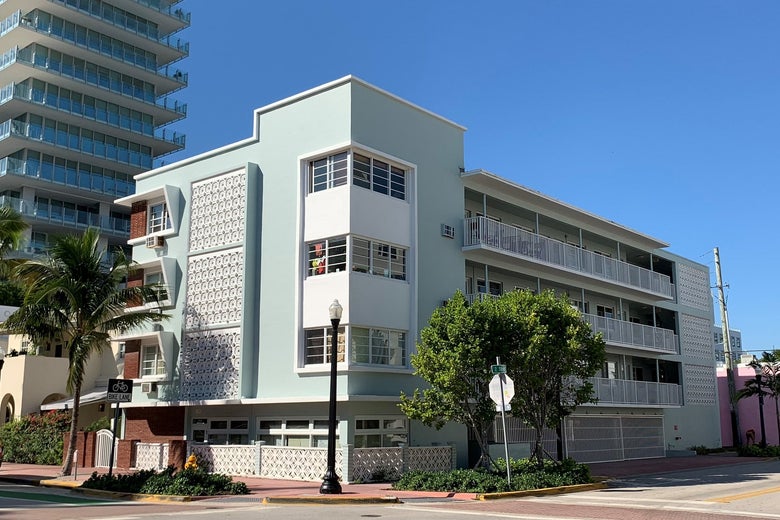 An apartment building in Miami Beach.