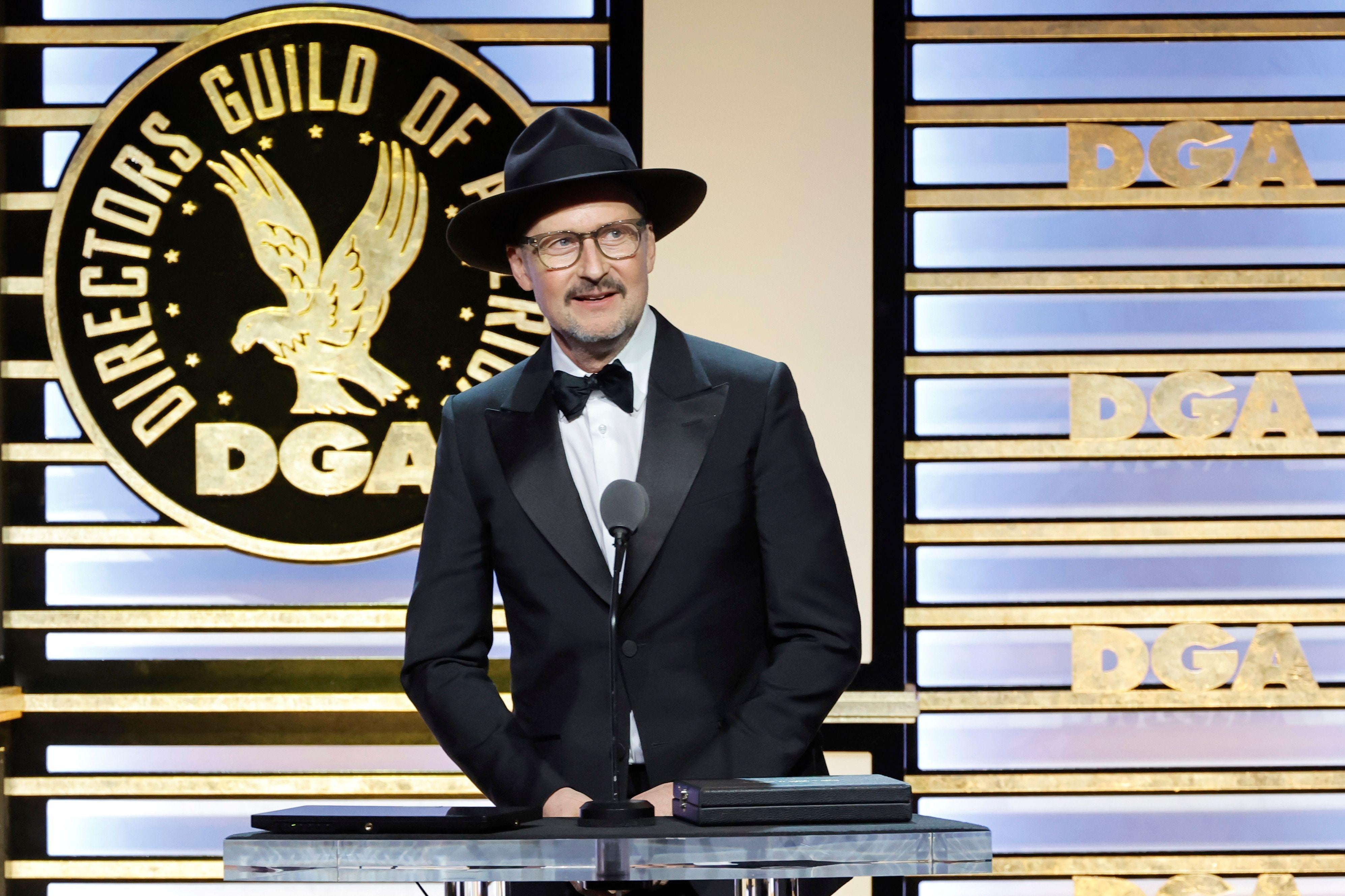 BEVERLY HILLS, CALIFORNIA - FEBRUARY 18: Todd Field accepts a DGA Awards Feature Film Medallion for “Tár” onstage during the 75th Directors Guild of America Awards at The Beverly Hilton on February 18, 2023 in Beverly Hills, California. (Photo by Kevin Winter/Getty Images)