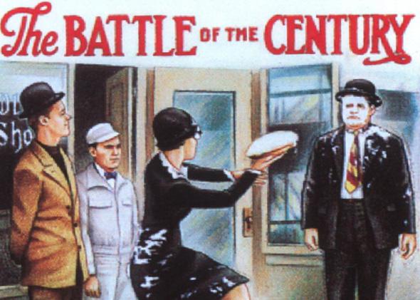 Image from the original 1927 poster for The Battle of the Century.