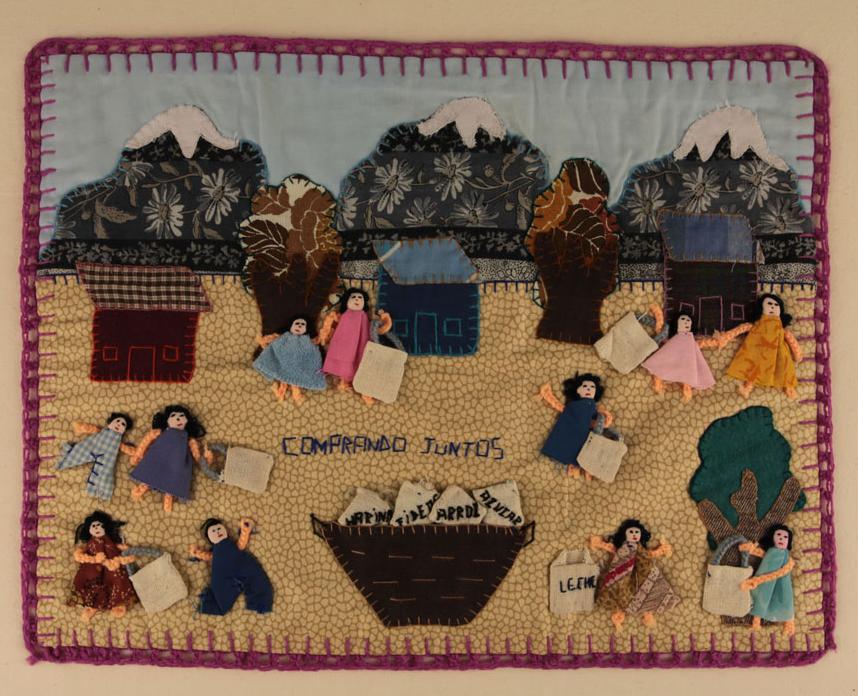 History of quilting: Arpilleras made by Chilean women to protest Pinochet.