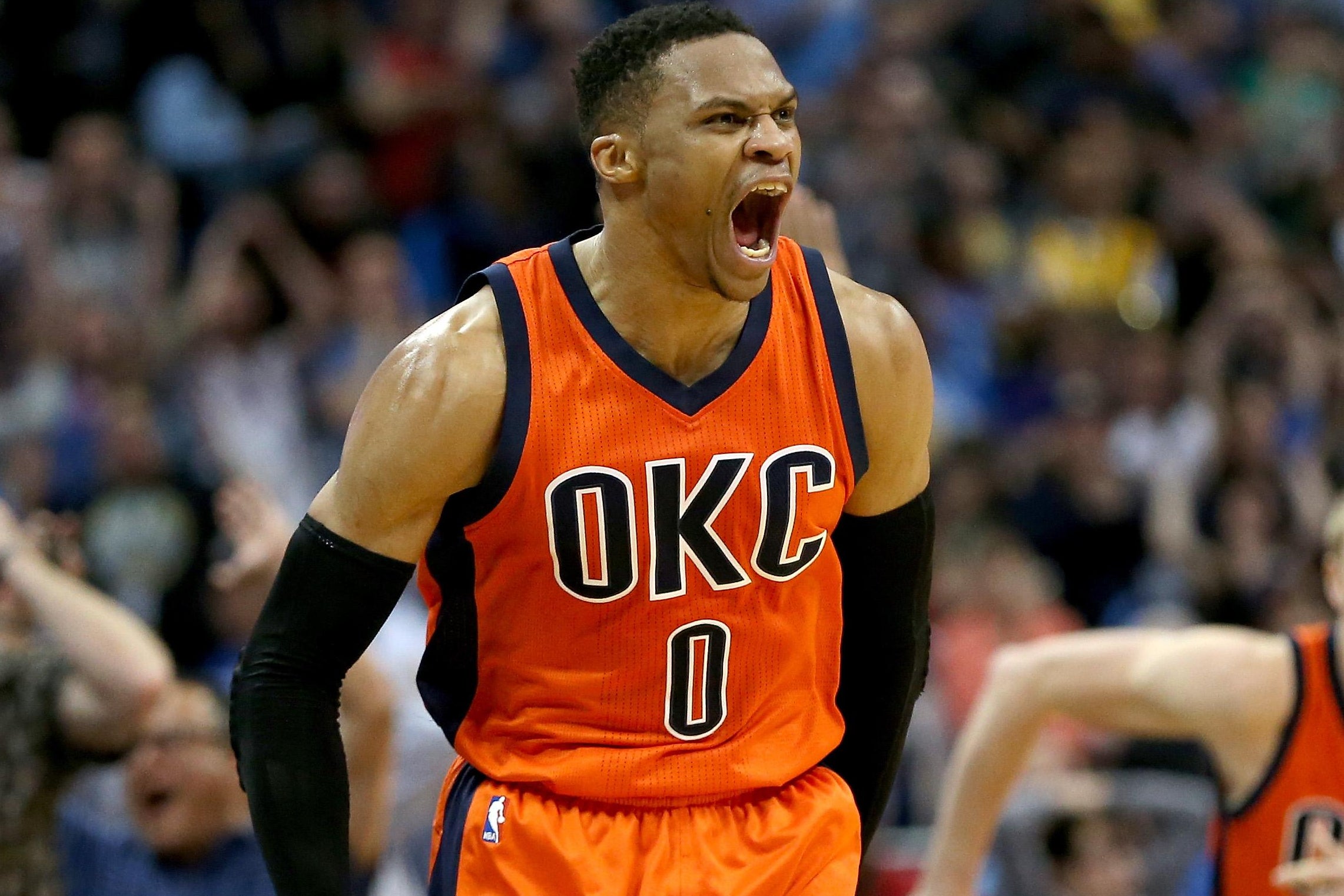 What were Russell Westbrook's stats in his MVP winning year?