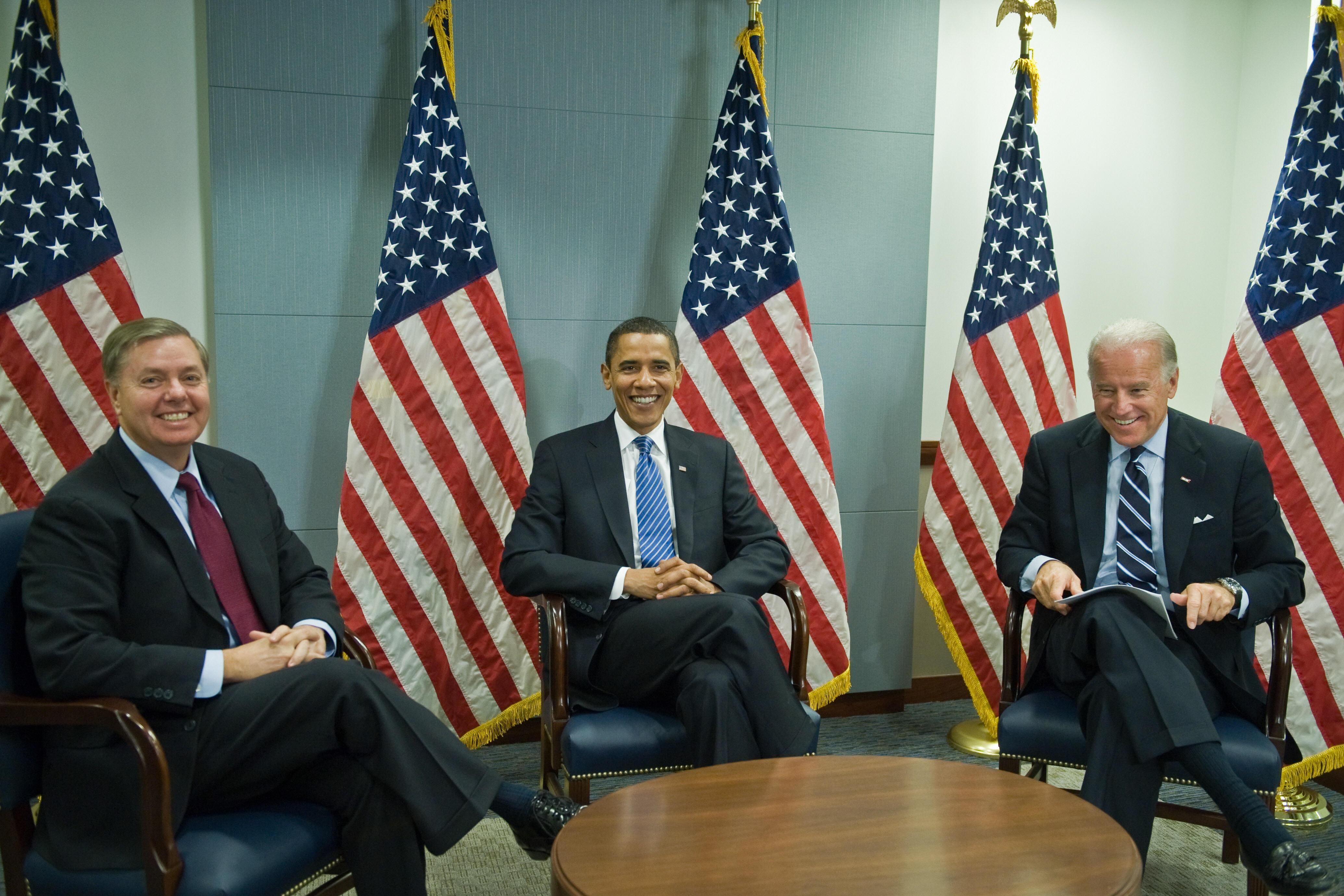Lindsey Graham, Barack Obama, and Joe Biden in Jan. 2009.