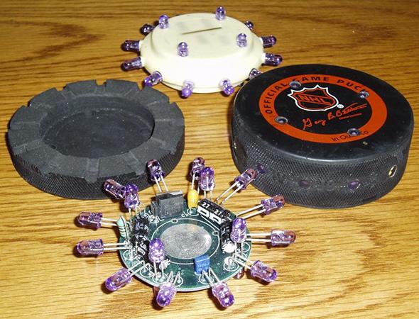 hockey puck with lights