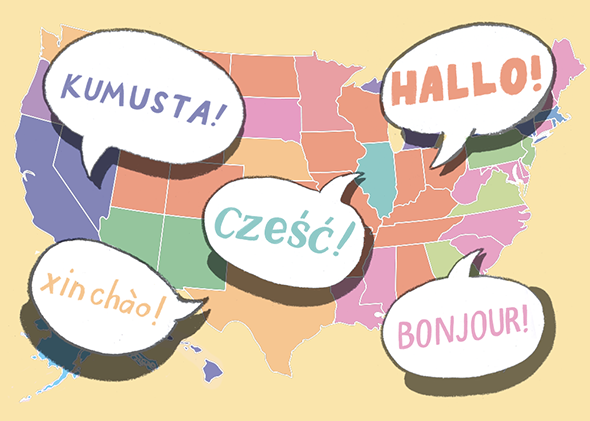 Most Common Language in U.S. States (Besides English and Spanish)