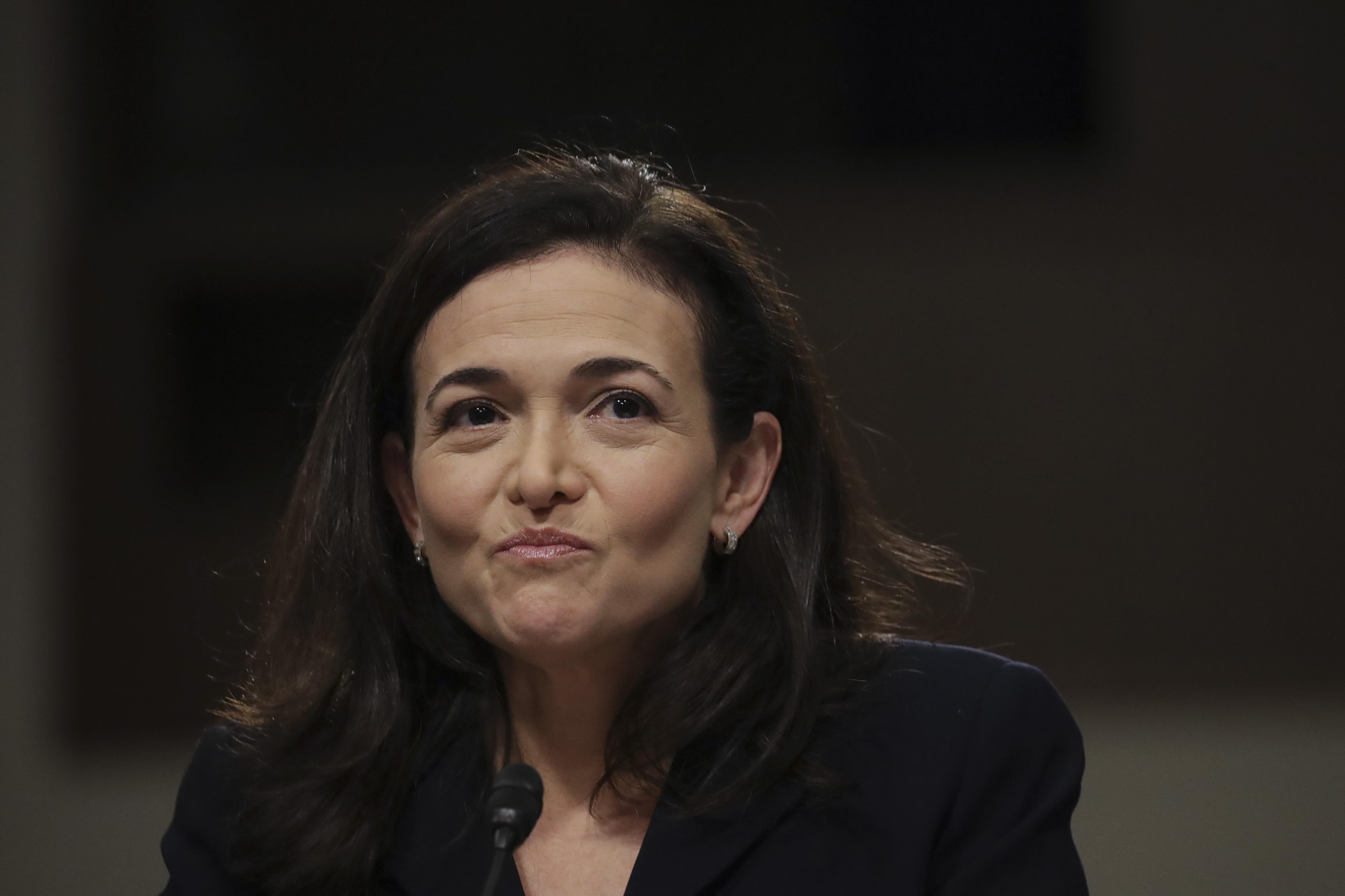 Facebook chief operating officer Sheryl Sandberg testifies during a Senate Intelligence Committee hearing concerning foreign influence operations' use of social media platforms, on Capitol Hill, September 5, 2018 in Washington, DC.